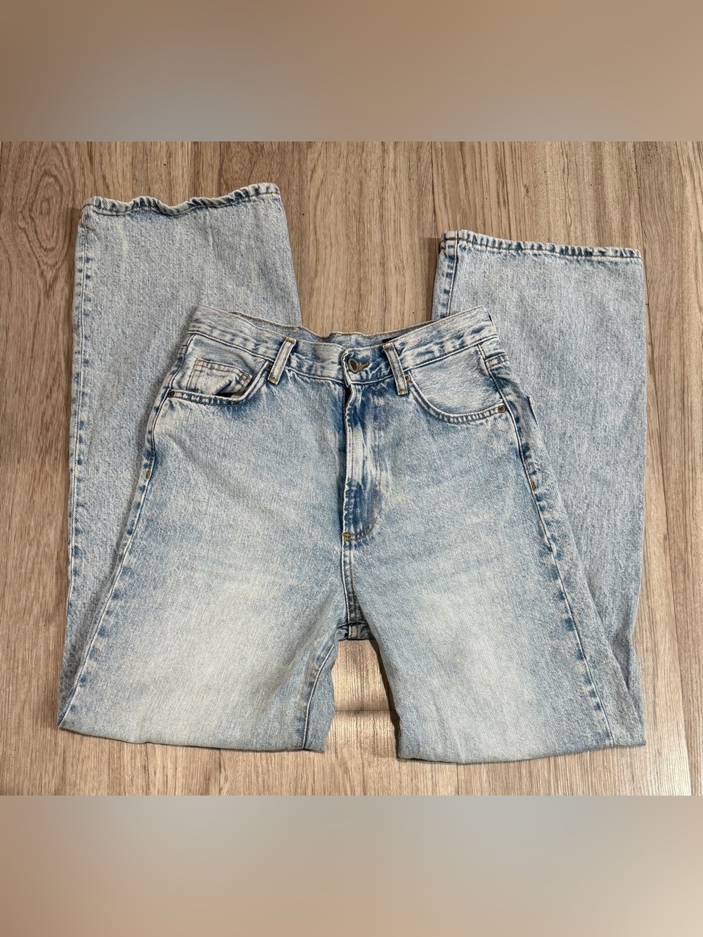 Zara High Rise Baggy Straight Leg Jeans Light Wash Size 2